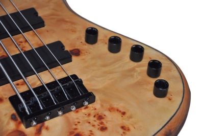 Custom Onyx Elite Natural Poplar Top 5 String Bass - Image 4