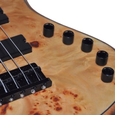 Custom Onyx Elite Natural Poplar Top 5 String Bass - Image 4