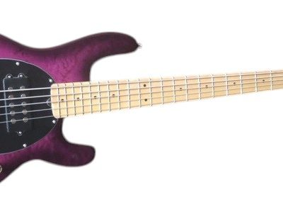 Custom Aether Ernie Purple Quilted Maple Top 5 String Bass - Image 2