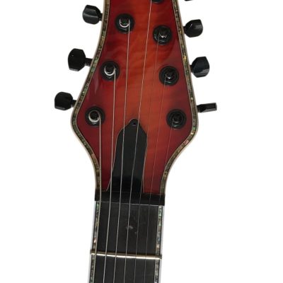 Custom Onyx Regius 7 String Red Orange Lava Burst Flamed Maple Top Guitar - Image 6