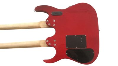 Custom Vile Red Flame Maple Top Double Neck Crossroads Tremolo Guitar - Image 2