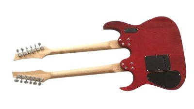 Custom Vile Red Flame Maple Top Double Neck Crossroads Tremolo Guitar - Image 6