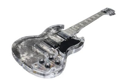 Custom Crown SG Plexiglass Acrylic Transparent LED Guitar