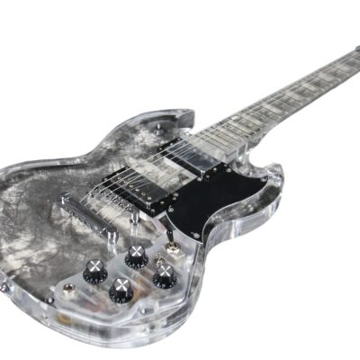 Custom Crown SG Plexiglass Acrylic Transparent LED Guitar