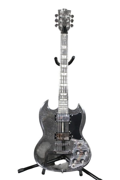 Custom Crown SG Plexiglass Acrylic Transparent LED Guitar - Image 11