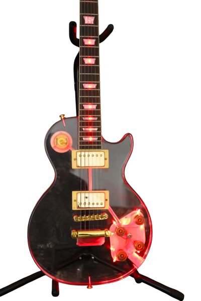 Custom Crown Plexiglass Acrylic Red LED Guitar
