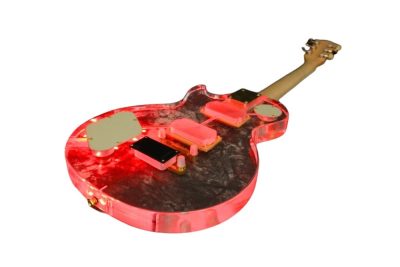 Custom Crown Plexiglass Acrylic Red LED Guitar - Image 4