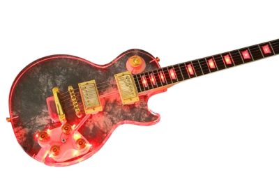 Custom Crown Plexiglass Acrylic Red LED Guitar - Image 5