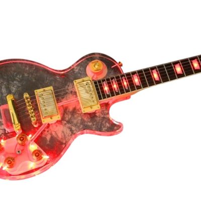 Custom Crown Plexiglass Acrylic Red LED Guitar - Image 5