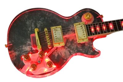 Custom Crown Plexiglass Acrylic Red LED Guitar - Image 6