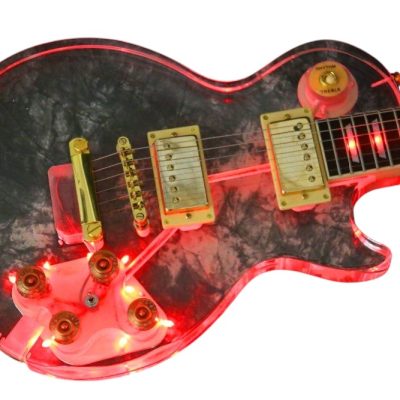 Custom Crown Plexiglass Acrylic Red LED Guitar - Image 6