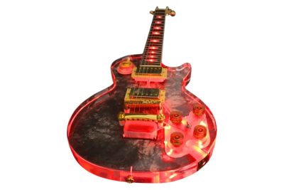 Custom Crown Plexiglass Acrylic Red LED Guitar - Image 7