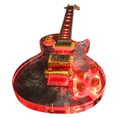 Custom Crown Plexiglass Acrylic Red LED Guitar - Image 7