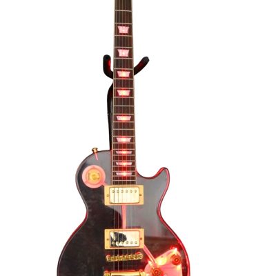Custom Crown Plexiglass Acrylic Red LED Guitar - Image 8