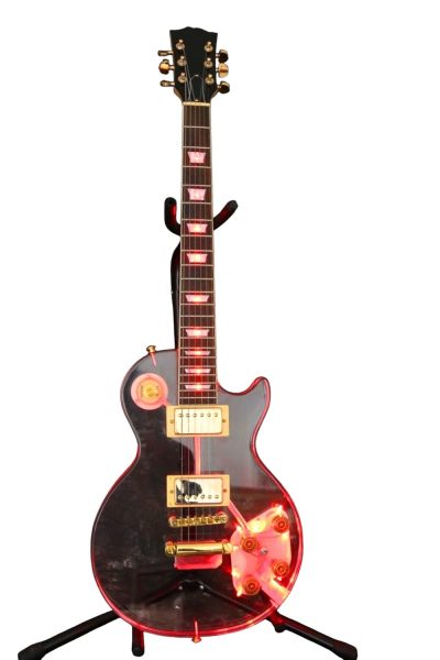 Custom Crown Plexiglass Acrylic Red LED Guitar - Image 8