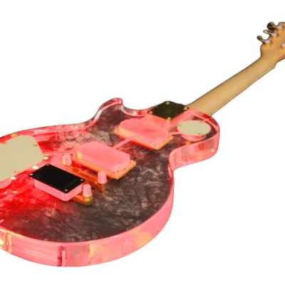 Custom Crown Plexiglass Acrylic Red LED Guitar - Image 9