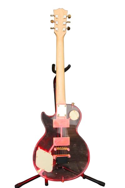 Custom Crown Plexiglass Acrylic Red LED Guitar - Image 10