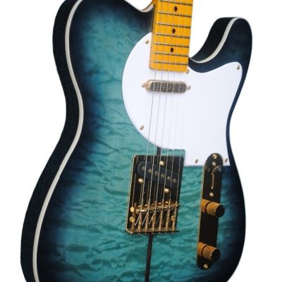 Custom Regent Merle Tuff Dog Aqua Blue Burst Guitar
