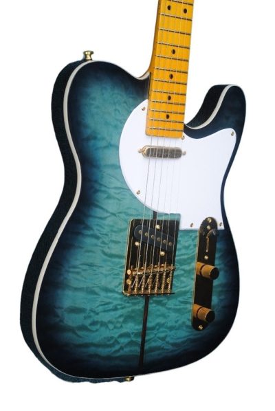 Custom Regent Merle Tuff Dog Aqua Blue Burst Guitar