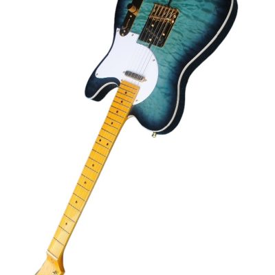 Custom Regent Merle Tuff Dog Aqua Blue Burst Guitar - Image 7