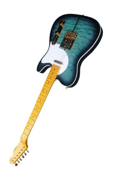 Custom Regent Merle Tuff Dog Aqua Blue Burst Guitar - Image 7