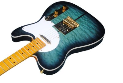 Custom Regent Merle Tuff Dog Aqua Blue Burst Guitar - Image 8