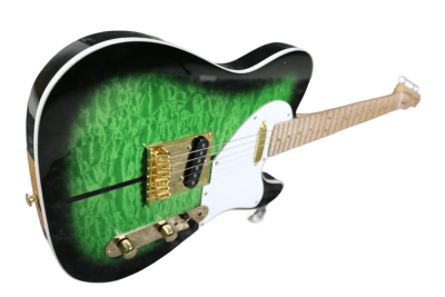 Custom Regent Merle Tuff Dog Green Quilted Maple Top Guitar - Image 2