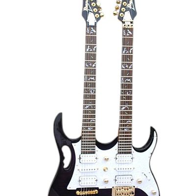 Custom Axis Steve Double Neck Black Jem 6 and 6 String Guitar - Image 2