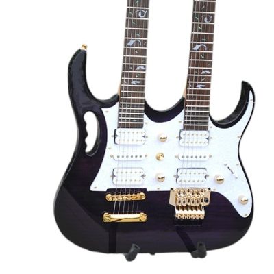 Custom Axis Steve Double Neck Black Jem 6 and 6 String Guitar