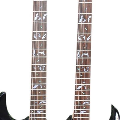Custom Axis Steve Double Neck Black Jem 6 and 6 String Guitar - Image 5