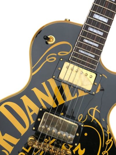 Custom Forge Jack Daniels Electric Vintage Black Yellow Guitar - Image 2