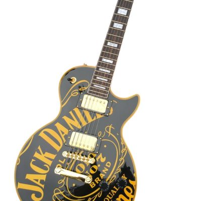 Custom Forge Jack Daniels Electric Vintage Black Yellow Guitar - Image 6