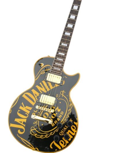 Custom Forge Jack Daniels Electric Vintage Black Yellow Guitar - Image 6