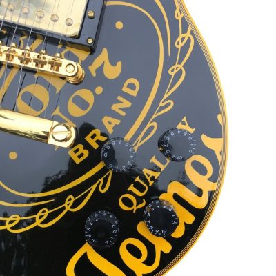Custom Forge Jack Daniels Electric Vintage Black Yellow Guitar - Image 3