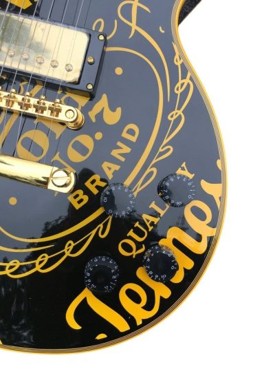 Custom Forge Jack Daniels Electric Vintage Black Yellow Guitar - Image 3
