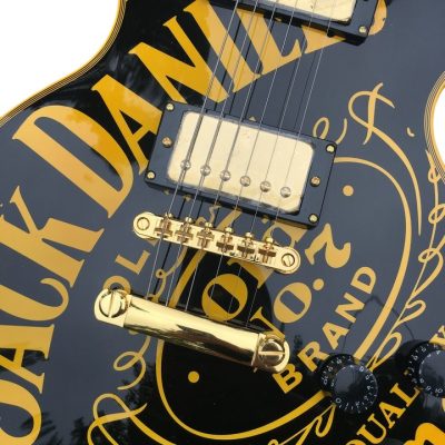 Custom Forge Jack Daniels Electric Vintage Black Yellow Guitar - Image 10