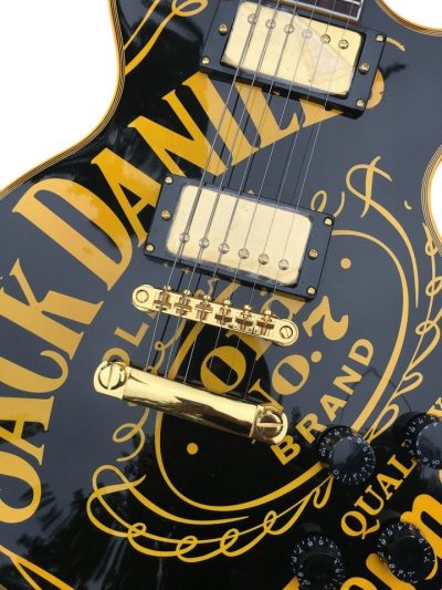 Custom Forge Jack Daniels Electric Vintage Black Yellow Guitar - Image 10