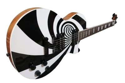 Custom Crown Wylde Vertigo Bullseye White Black Guitar - Image 2