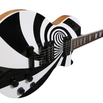 Custom Crown Wylde Vertigo Bullseye White Black Guitar - Image 2