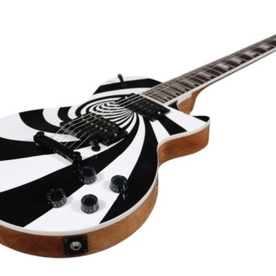Custom Crown Wylde Vertigo Bullseye White Black Guitar - Image 3