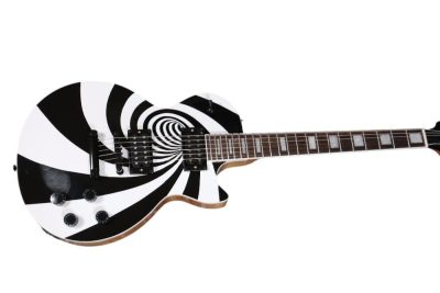 Custom Crown Wylde Vertigo Bullseye White Black Guitar - Image 7