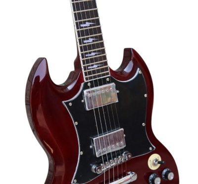 Custom Crown Angus Burgundy SG Guitar - Image 5