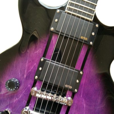 Custom Crown Double Cutaway Purple Stripe Guitar - Image 7