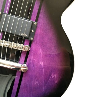 Custom Crown Double Cutaway Purple Stripe Guitar - Image 9