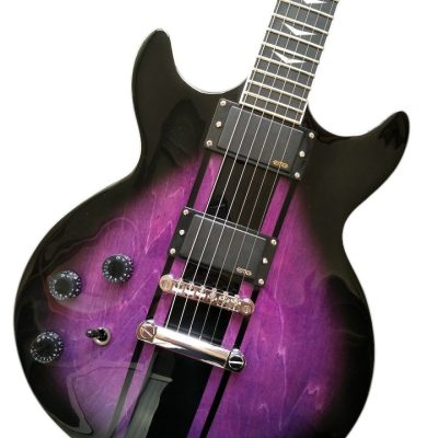 Custom Crown Double Cutaway Purple Stripe Guitar