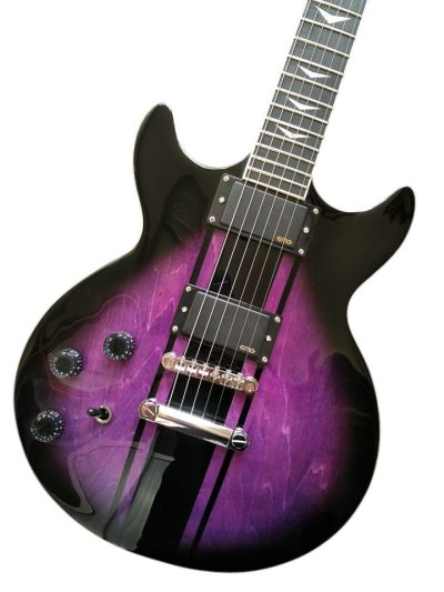 Custom Crown Double Cutaway Purple Stripe Guitar