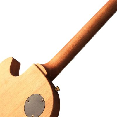 Custom Crown Dragon Snake Carved Natural Guitar - Image 3