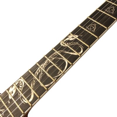 Custom Crown Dragon Snake Carved Natural Guitar - Image 8