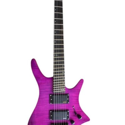 Custom Diplomat Fanned Frets Headless Pink Purple Guitar