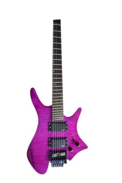 Custom Diplomat Multi Scale Fanned Frets Headless Pink Purple Guitar